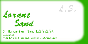 lorant sand business card